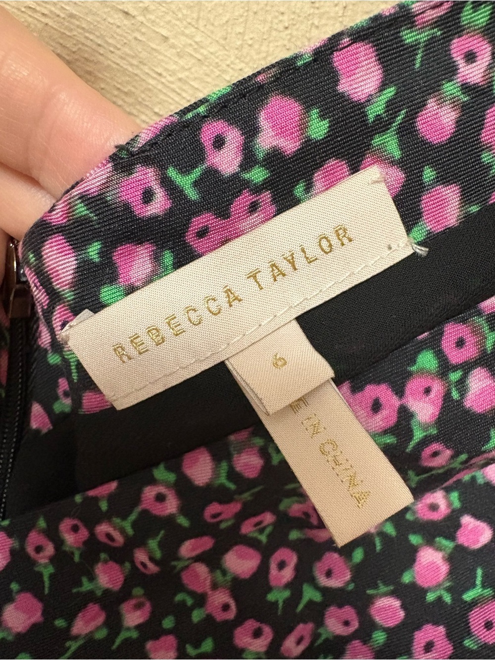 Rebecca Taylor Wild Rose Silk Blend Peplum Sleeveless Twist Detail Blouse Size 6 - Picture 9 of 11